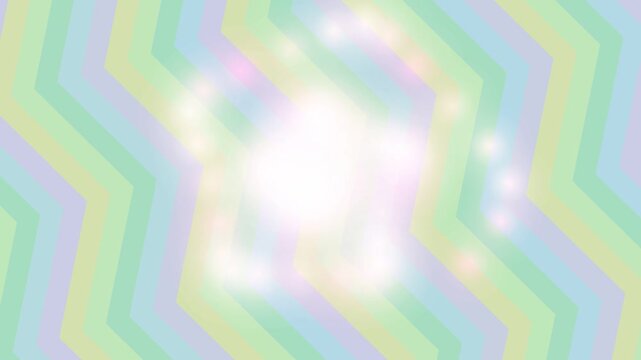 Vibrant zigzag pattern glows with soft pastel colors and white light.