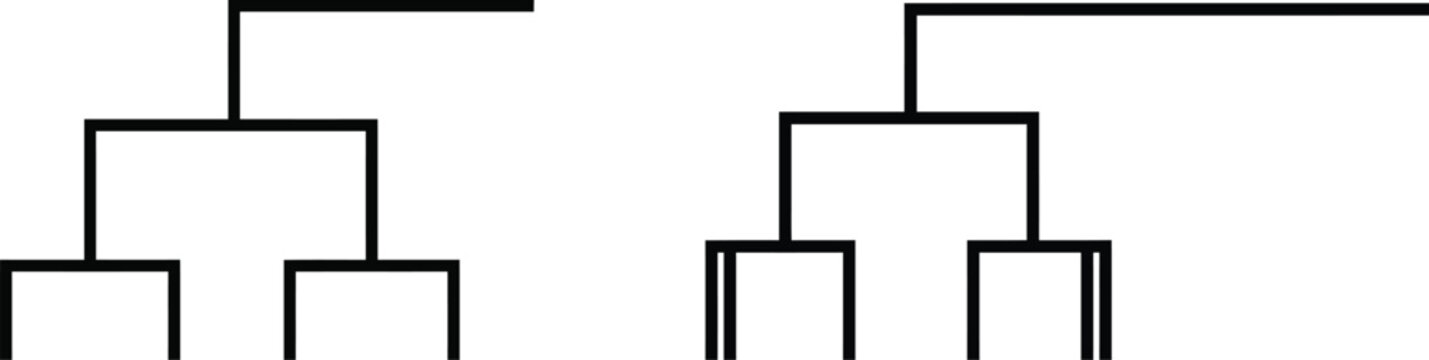 Flowchart diagram with two tree like structures