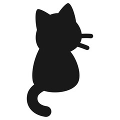 Black Cat Silhouette Back View Illustration © yomogi5591