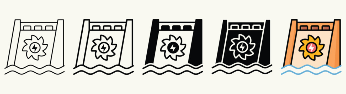 Hydroelectric Power Dam Elements Collection