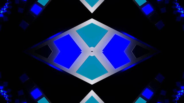 Blue and Cyan Slow Strobe Spiral Kaleidoscope Background VJ Loop in 4K