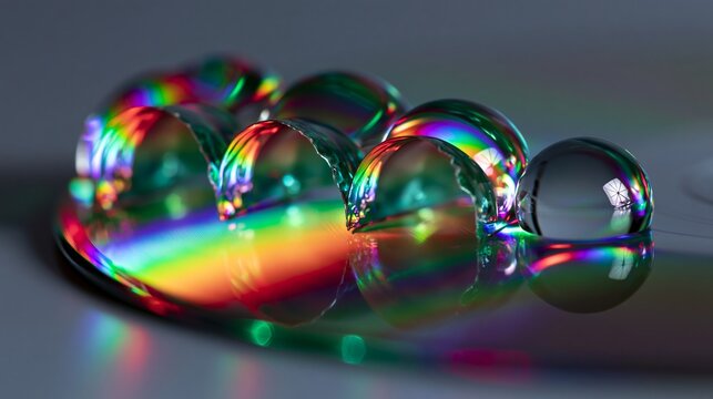 Macro photography using water drops and light diffraction