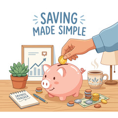 Saving money in a piggy bank. © Gam