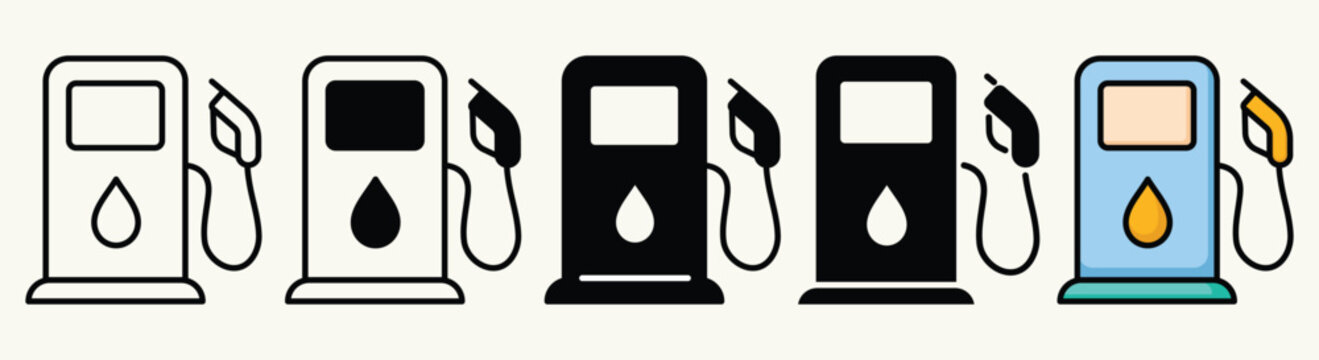 Gas Pump Icon Set