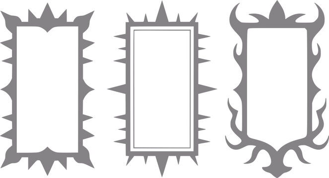 Three ornate rectangular frames with decorative edges
