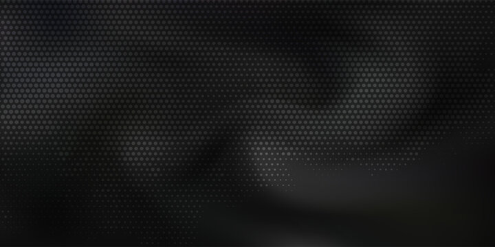 Abstract dark gray and black background with a subtle halftone dot pattern and soft light gradients. modern desain benner poster vector illustration