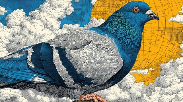 Vector illustration for International Peace Day featuring pigeon and globe background