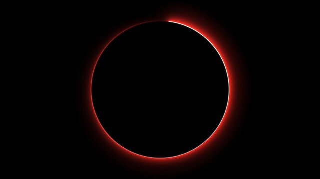 A 5 color circle neon sign light effects circle 4k animation video with alpha channel, number zero shines like a bright solar eclipse, glowing a round star ring, transparent background