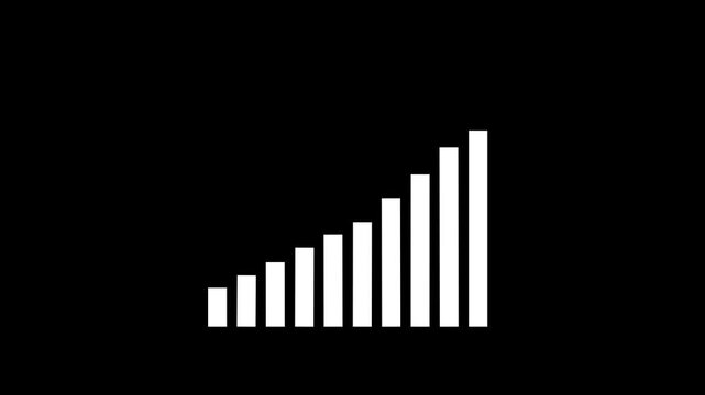 business graph  chart analysis bar  animated on  transparent background.  