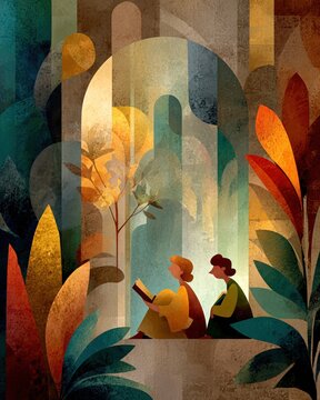 Vector illustration for Yom Kippur with peaceful and spiritual vibe, Jewish Day of Atonement