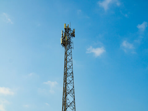 Communication telephone signal tower cell digital internet technology global concention mobile phone telecomunication data business industrial.