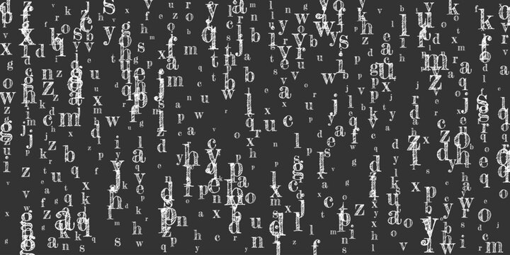 Concept of school background. White chalk falling letters of English language. Foreign languages study concept. Back to school banner on blackboard background.