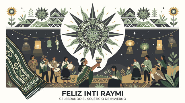 People celebrate Inti Raymi festival.