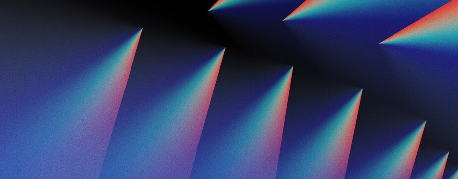 Abstract pattern of multiple sharp triangular peaks with blue to purple gradient light effect on a textured surface abstract triangles gradient background creative