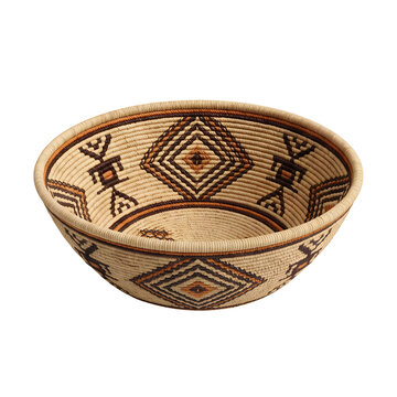 Woven Basket with Geometric Patterns