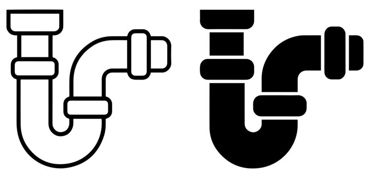 sink pipe outline and filled icon