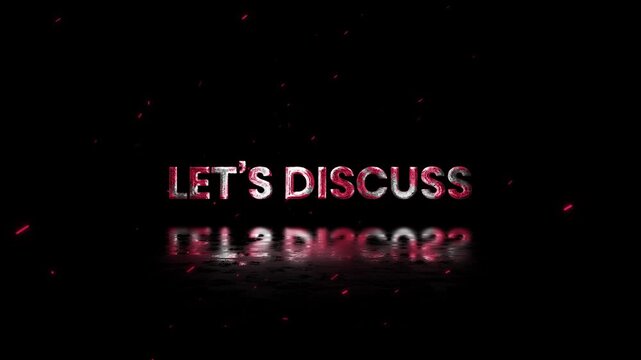 Let's Discuss Rusty Metal Text Animation 4K Professional Conversation Promotion for Business Communication and Educational Engagement