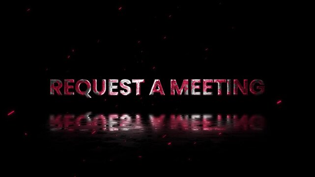 Request A Meeting Rusty Metal Text Animation 4K Business Consultation Promotion for Professional Services and Client Communication