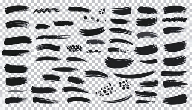 Collection of black brush strokes.
