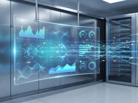 Big Data Analytics Dashboard Background with Business Intelligence Visualization
