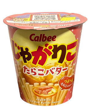 【カルビー】 &rdquo;じゃがりこ&rdquo;たらこバター　
Japanese company, Calbee, "Jagarico" Tarako Butter flavor,