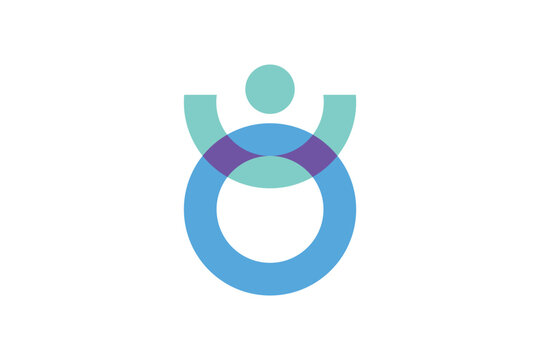 Geometric Overlapping Circle Wheelchair Abstract Medical Vector Logo