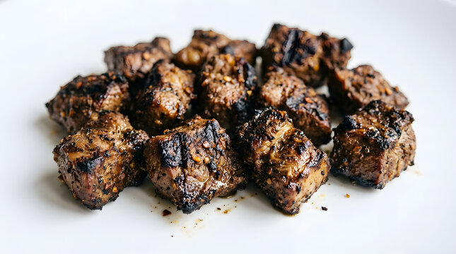 Traditional grilled goat meat (Ntaba) pieces, a Congolese specialty