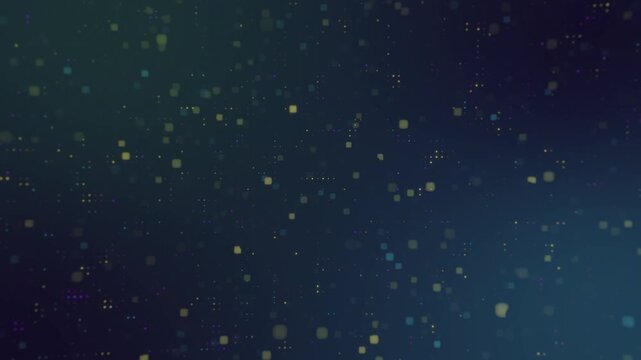 Abstract digital data stream background, with floating glowing, particles and matrix grid
