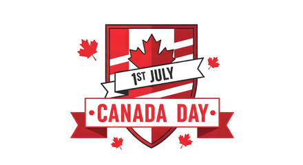 Fototapeta premium Canada day emblem isolated on transparent background