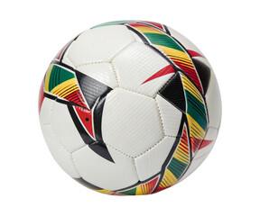 Fototapeta premium Multi colored Pattern Soccer Ball Isolated on White Background
