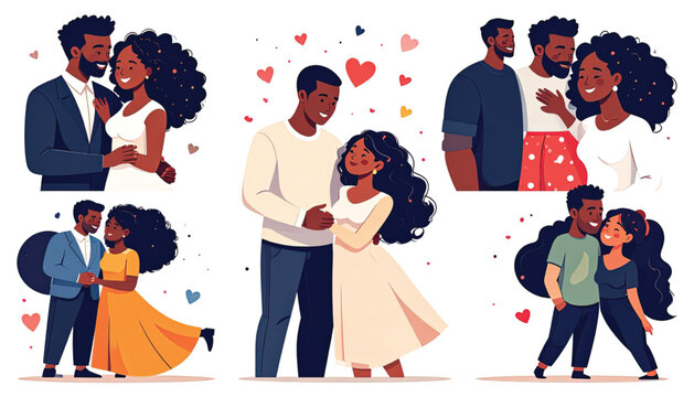 African American couple in love.