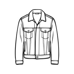 Blue jean jacket. Dibujo con líneas de una chaqueta vaquera © teracreonte