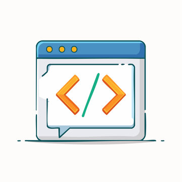 Coding symbols in a browser window icon