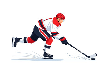 Obraz premium Hockey player in action skating fast.