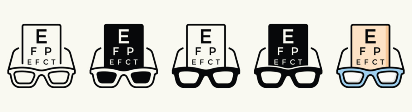 Eye Test Chart and Glasses Elements Collection