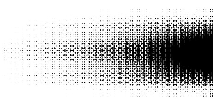 Halftone triangles pattern. Abstract geometric gradient background. Vector illustration