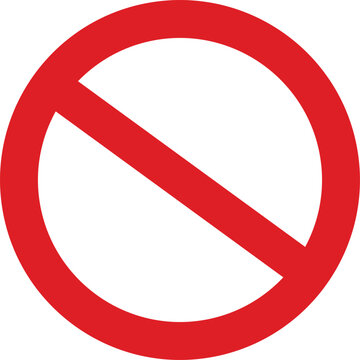 Red circle prohibition sign