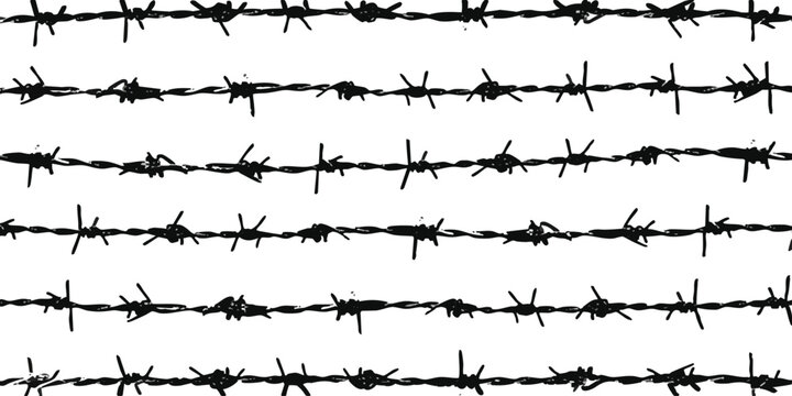 Black barbed wire lines pattern texture for security and border concepts
