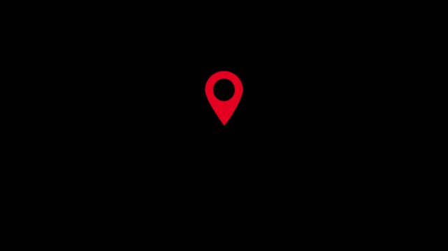 Pain red circle or localization mark, aching place sign, abstract symbol of pain. 