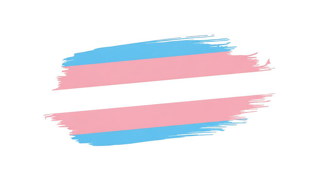 Vibrant Transgender Pride Flag Vector Illustration Featuring Artistic Blue Pink and White Brush Stroke Texture Isolated on Plain Background Creative Flat Graphic Element for LGBTQ Awareness