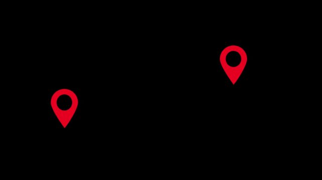 Localization mark with three location pin markers, perfect for travel websites, navigation apps, or business presentations needing location visualization.