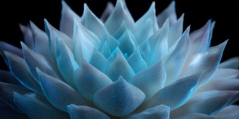 Naklejka premium Close-up of a Succulent Formed by Blue Energy Shimmering Particles