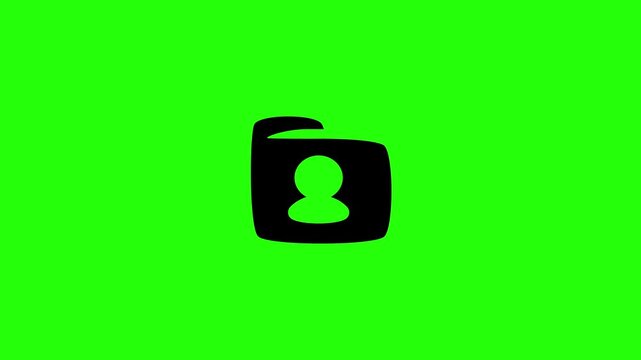 High quality 4K video showing a digital document folder with a human user avatar silhouette bouncing. Creative technical asset for criminal records app.