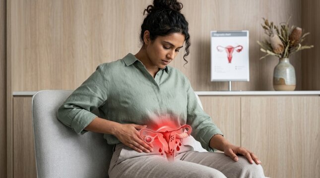Womb health distress: menstrual disorder, uterine issue, hormone imbalance, gynecologic challenge, period problem, ovary dysfunction, fertility concern, endometrium pain.