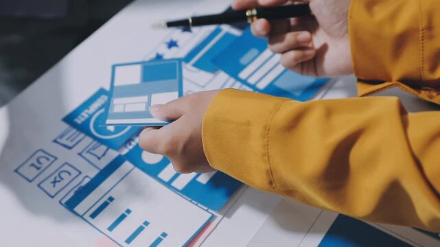team of UI UX web designer are working together to develop mobile responsive websites with UI UX front end designer previews, UI UX web development ideas, front end designer. application development