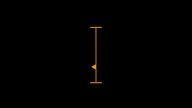 Coral vertical dotted line measuring height animation, Down to up animation, alpha channel..