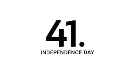 Obraz premium Minimalist Typography Design Featuring Number Forty One and Independence Day Text