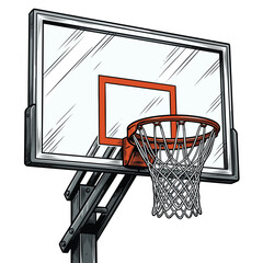 Naklejka premium Realistische Basketball Backboard Vector Illustration | Basketball-Rückwand für T-Shirt-Design