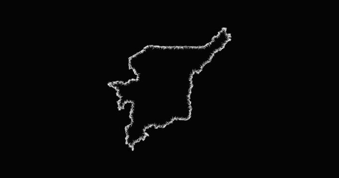 Sketch Komi outline map animation - smooth progressive reveal