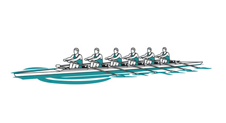 Rowing Crew Racing Shell Vector Illustration © Arus LMH